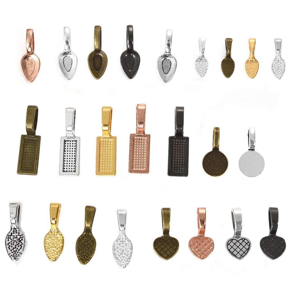 1836 120 Pcs Glue on Bails for Jewelry Making Pendant Connector Necklace